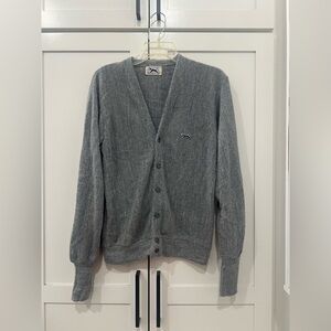80's Vintage The Fox Sweater JCPenney Acryl gray Cardigan Size Men’s Medium